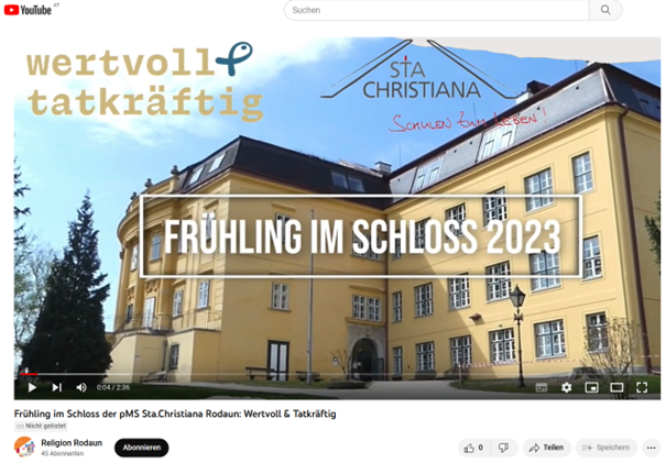 Frühling im Schloss - Aktionen rund um wertvoll & tatkräftig / Sta. Christiana Rodaun Video Screeshot